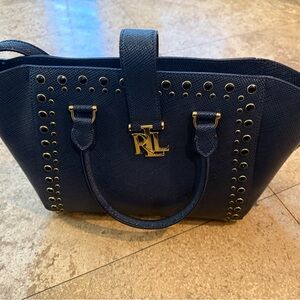 Ralph Lauren Dark Blue Tote with Gold Accents
